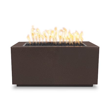 The Outdoor Plus 84 Rectangular Pismo Fire Pit, Powder Coated Metal, Copper Vein, Liquid Propane OPT-R8424PCRE12V-CPV-LP